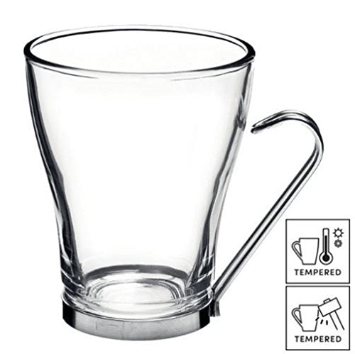 Large Coffee/Tea / Latte Cup Glasses with Stainless Steel Handles 32cl – FG  Kitchen
