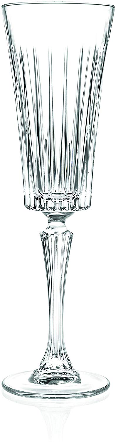 BACLIFE Crystal Champagne Flutes Set of 6 - Hand Blown Italian