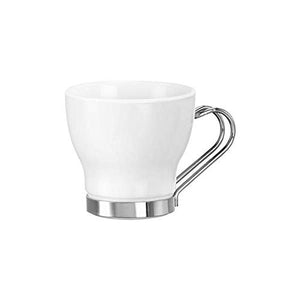 White Espresso Coffee Cup Glasses with Stainless Steel Handles 10.9cl (3¾ oz) (Set of 4)