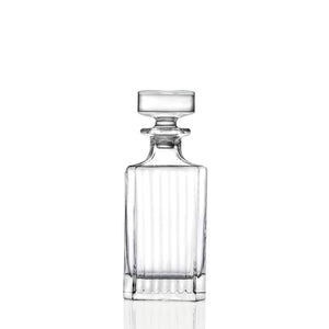RCR 7Pcs Timeless Italian Crystal Glass Spirits Decanter Set Comprising; 75cl Spirit Decanter & 6X Old Fashioned Spirit Tumbler Glasses
