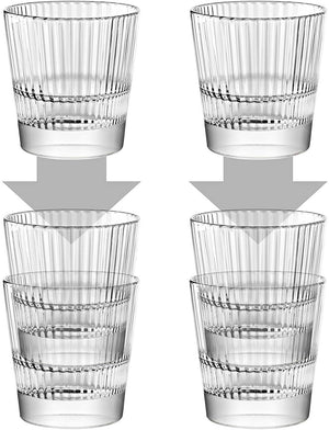 Diva Short Glass Tumblers with Striped Design (37cl) (Set of 6)