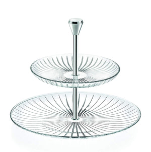 RCR Glass Sunbeam Two Tiered Afternoon Tea Cake Stand